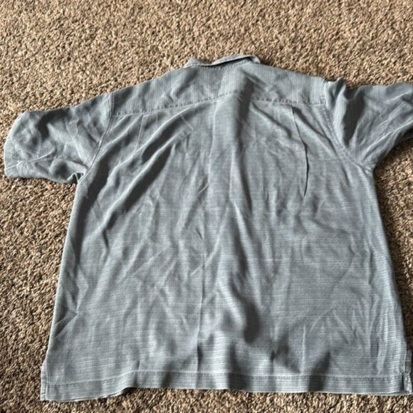 Tommy Bahama Large Gray Silk Hawaiian Camp Shirt - Picture 5 of 6